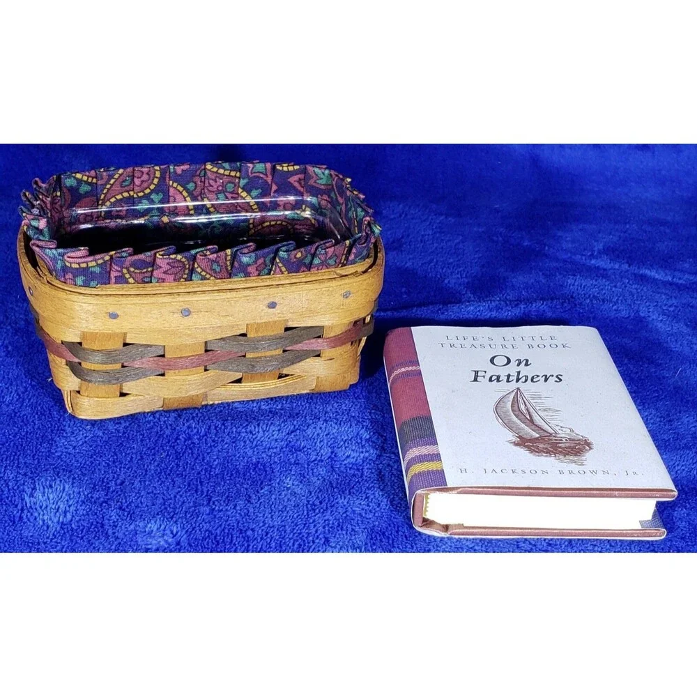 Longaberger 1994 Father's Day Business Card Basket Set - Father's Day Paisley